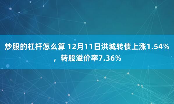 炒股的杠杆怎么算 12月11日洪城转债上涨1.54%，转股溢价率7.36%