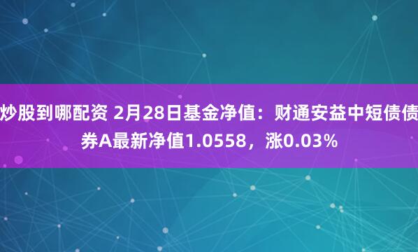 炒股到哪配资 2月28日基金净值：财通安益中短债债券A最新净值1.0558，涨0.03%